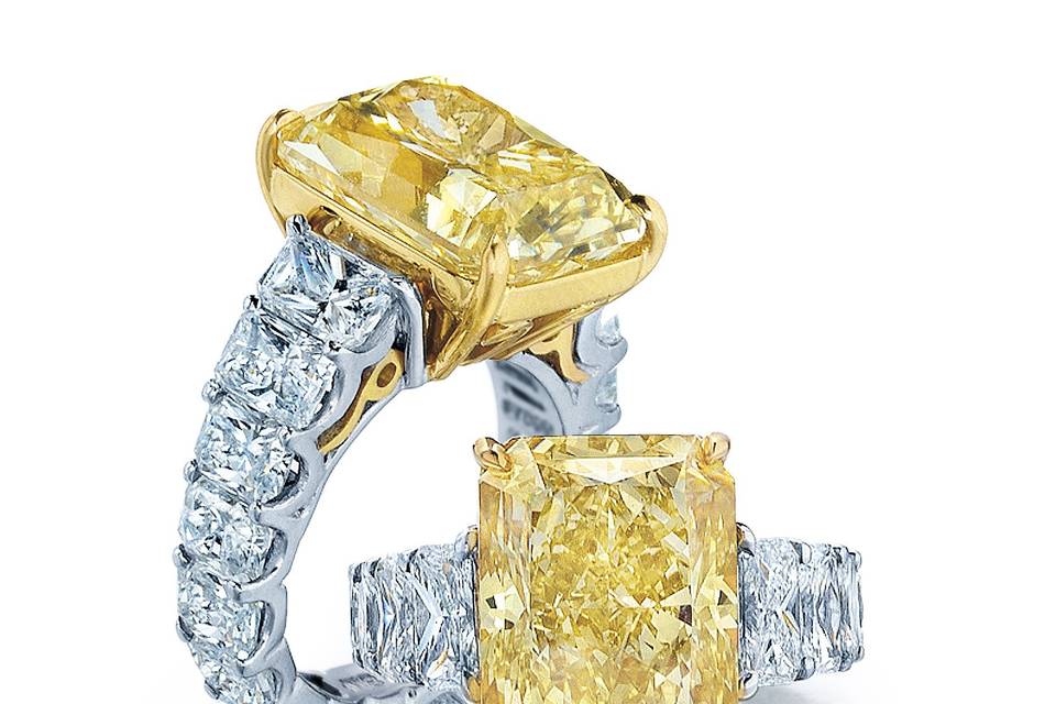 Square cut yellow stone