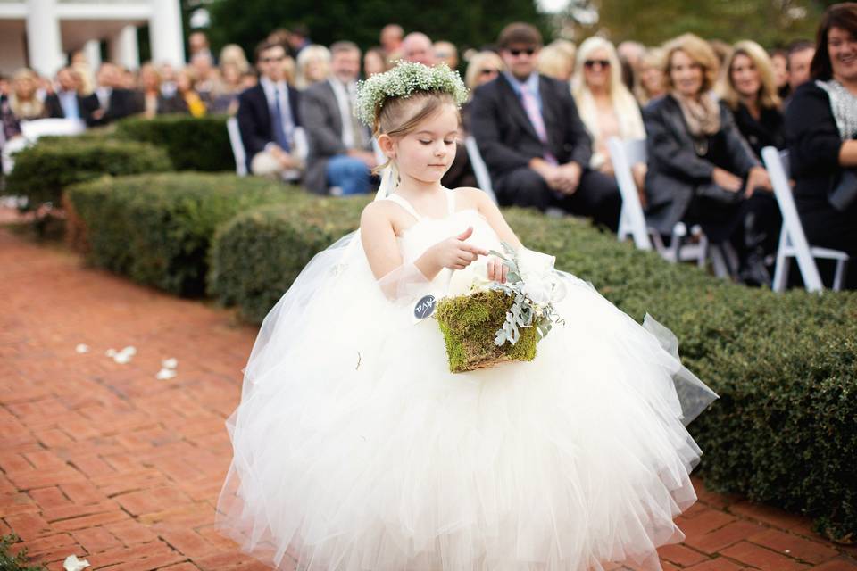 Flower girl on the aisle