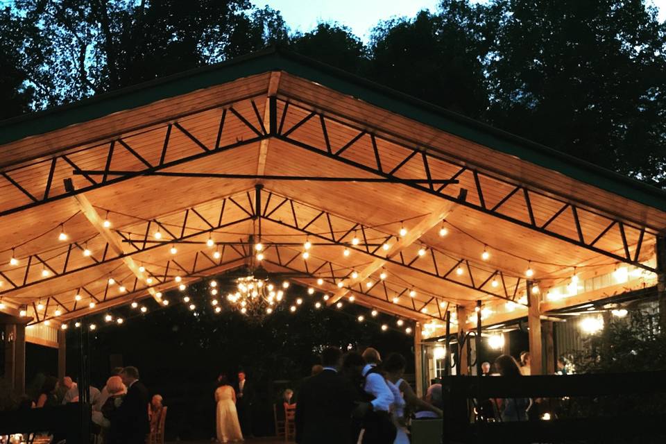 Hanging reception tent lights