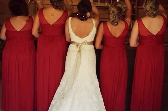 Bride with the bridesmaids