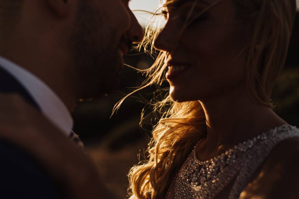 Close-up of the bride