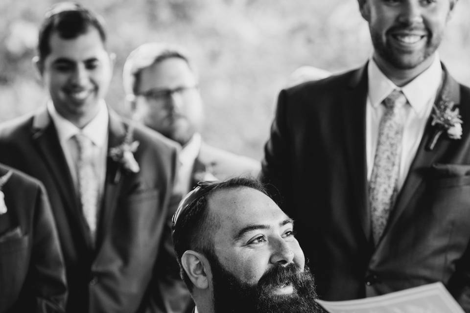 A gleaming groom