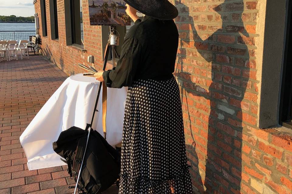 Painting at the ceremony