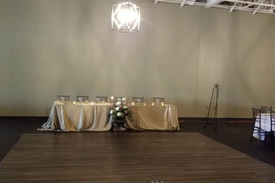 Newlyweds' reception table