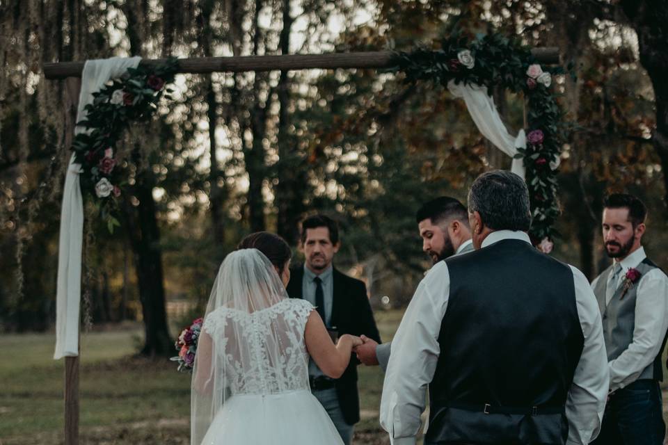 Giving the bride away