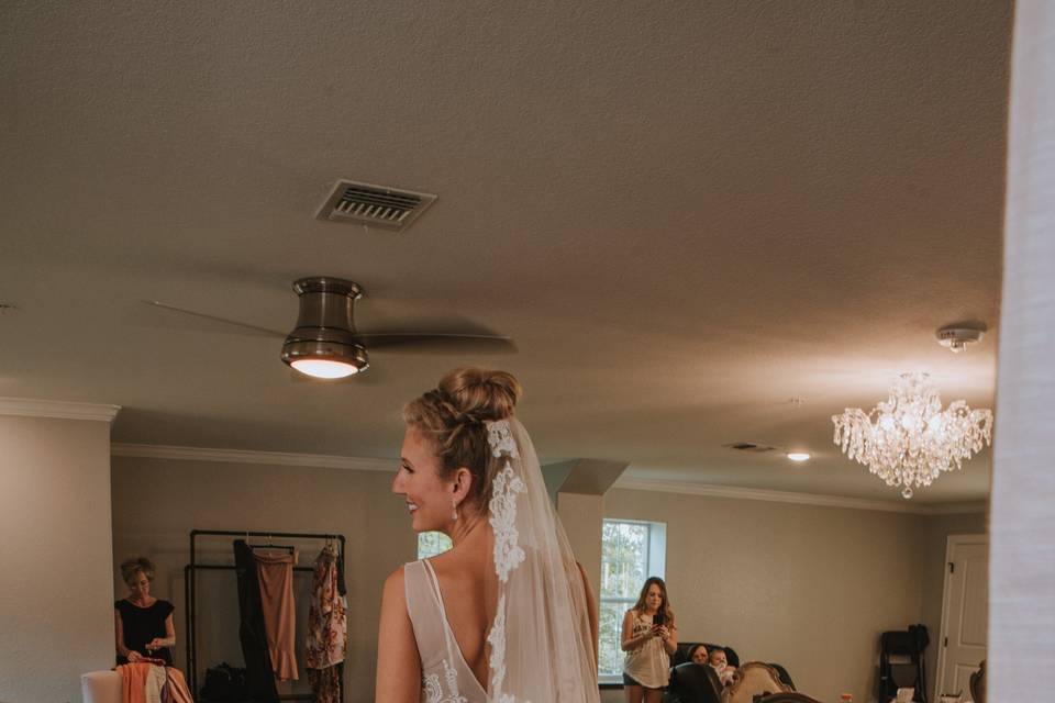 Bride getting ready