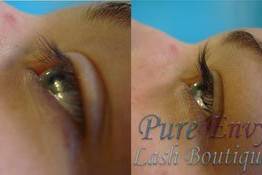 Eyelash Extensions before and after