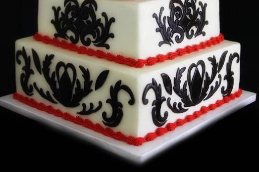 Black & Red Damask