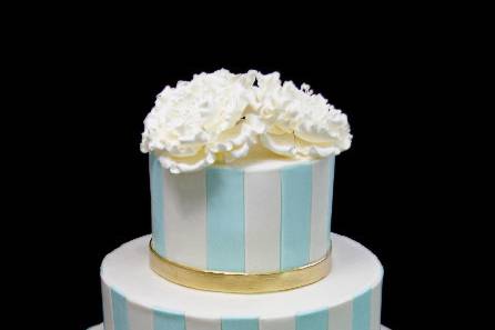 Stripped in blue cake