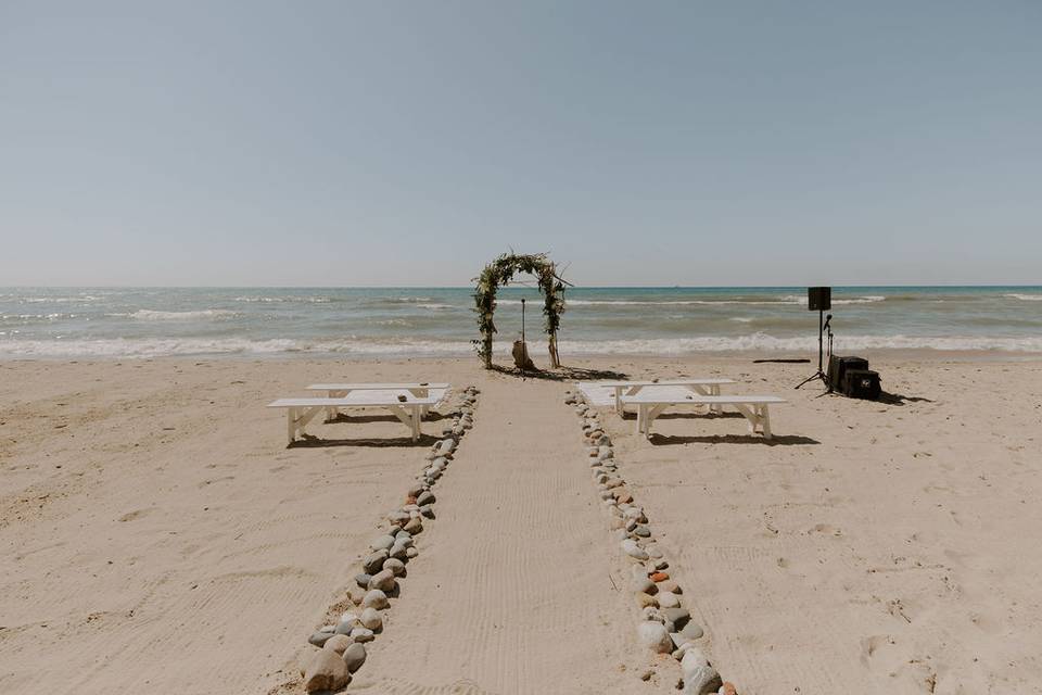 Battery powered beach ceremony