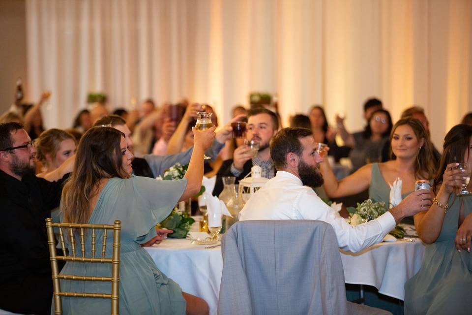 Toasting the bride & groom