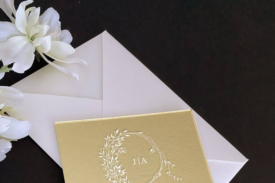 Gold Mirror Acrylic Invites