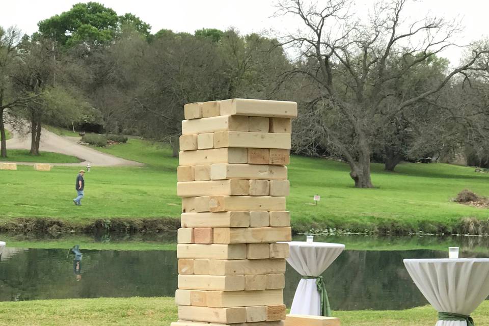 Giant Jenga with a view