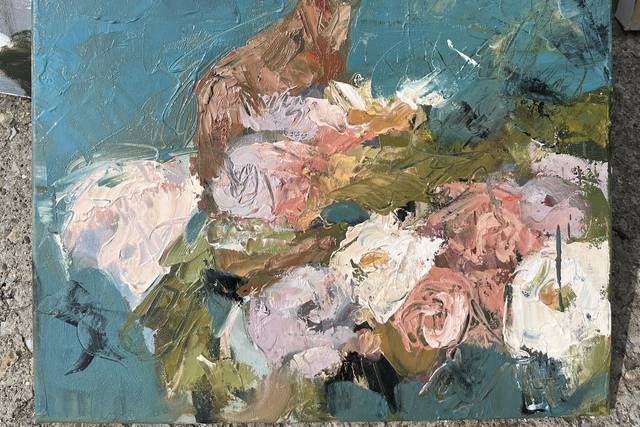 Textured oil painting -bride