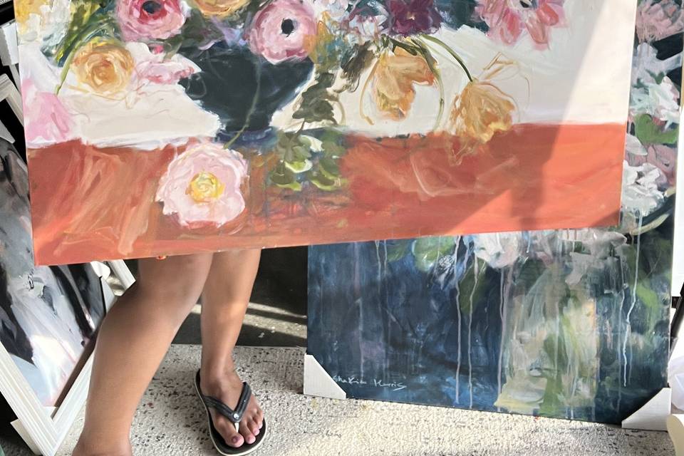 Large floral, 30x40 inches