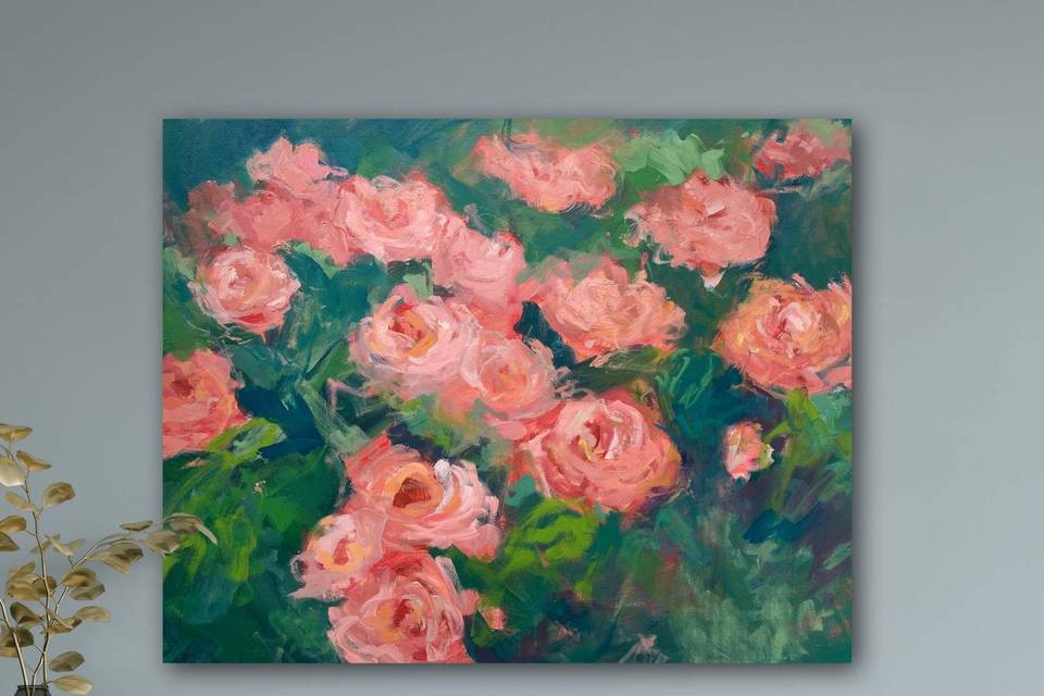 22x28in. rose floral