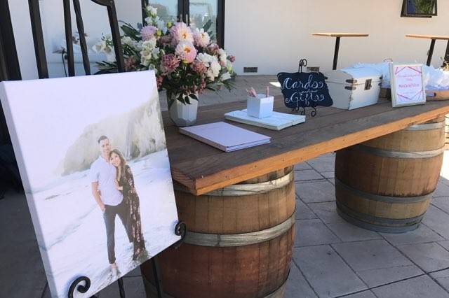 Big wine barrel table