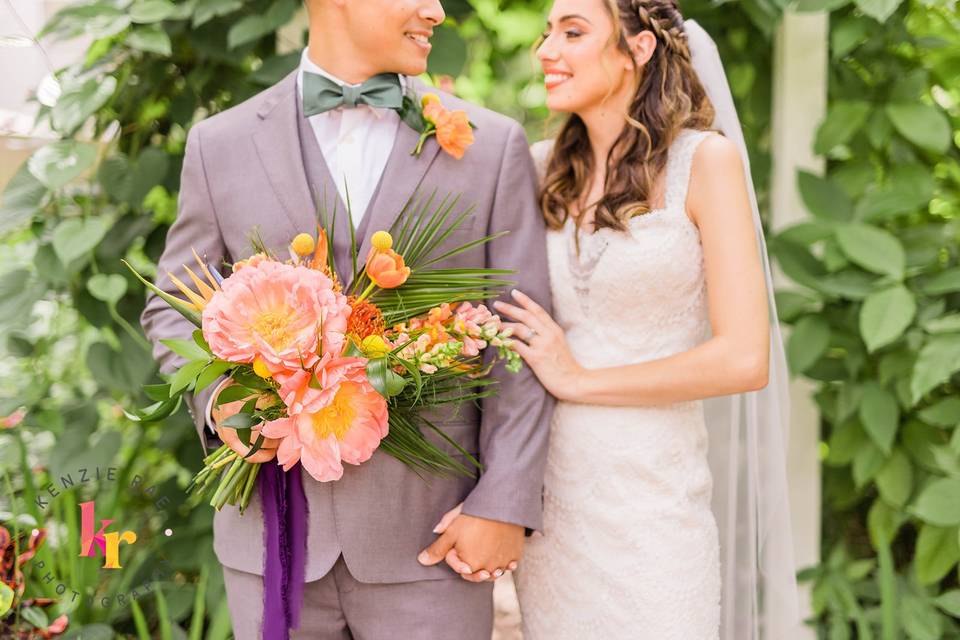 Bride and Groom at the Alterr