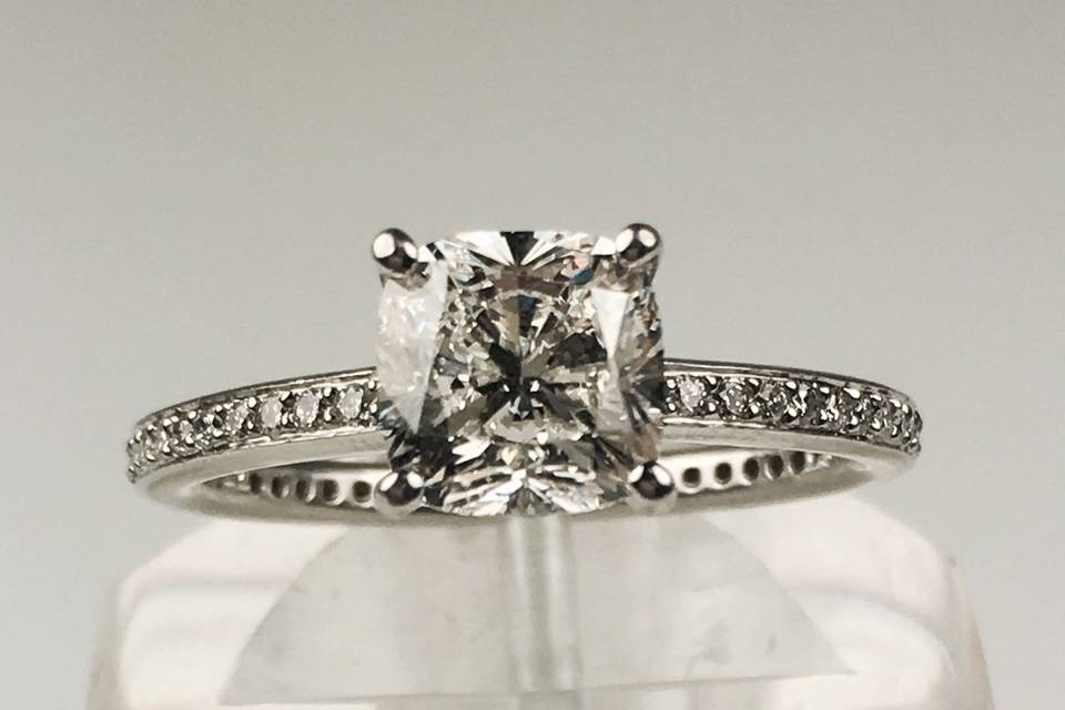 Cushion Diamond Solitaire Ring