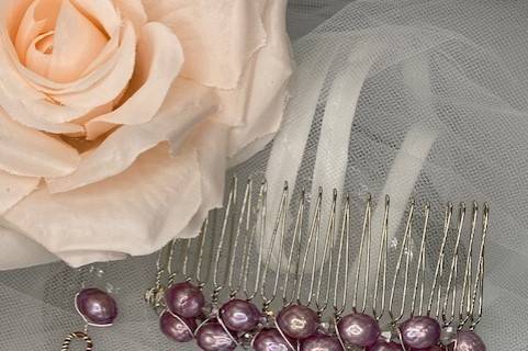 Lavender Hair Jewelry Set