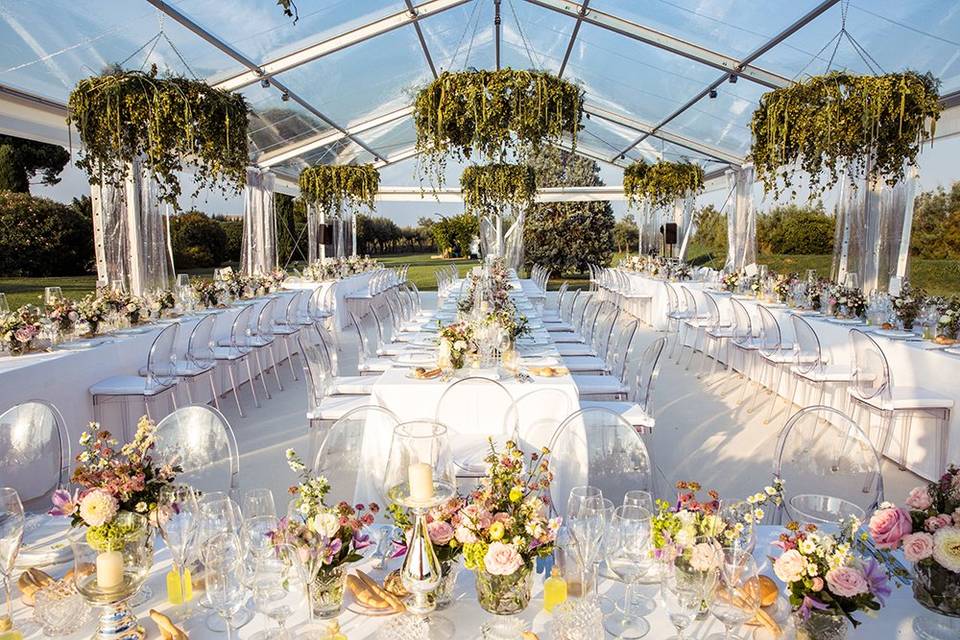 Outdoor wedding reception