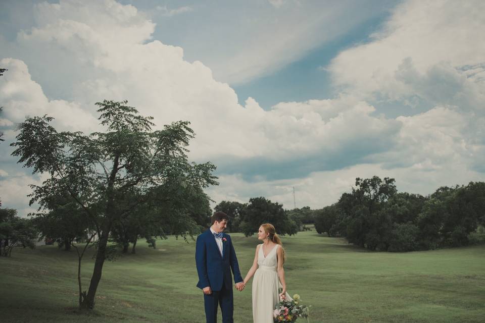 Couple holding hands