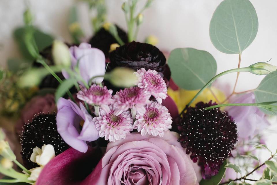 Lavender and yellow bouquet