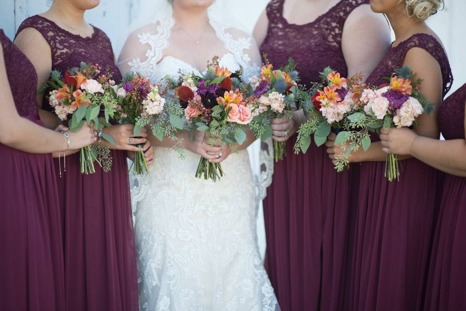 Plum and Peach wedding