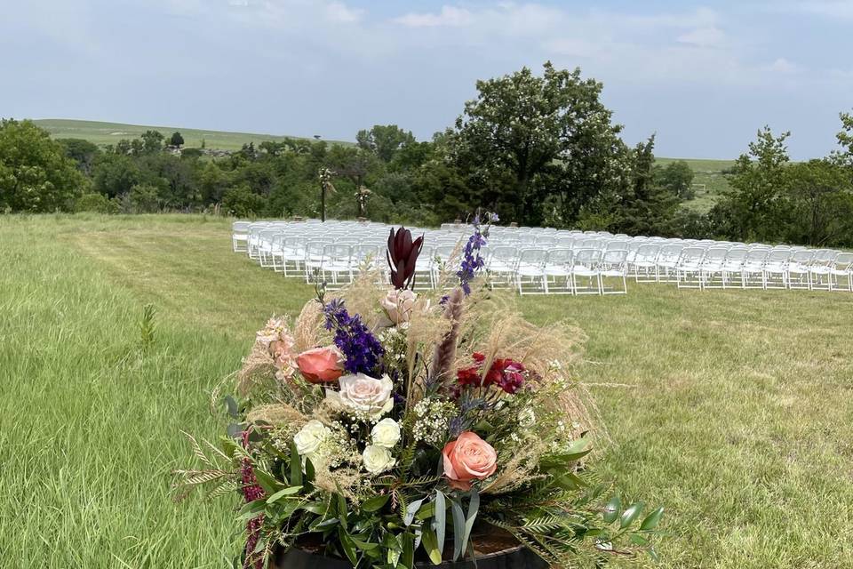Prairie wedding with grasses