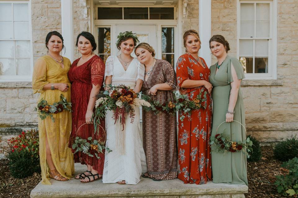 Floral Hoops for bridesmaids