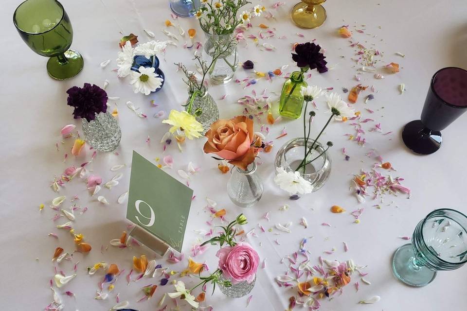 Table with Flower Confetti