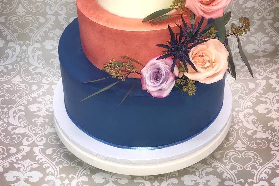 Glittered wedding cake