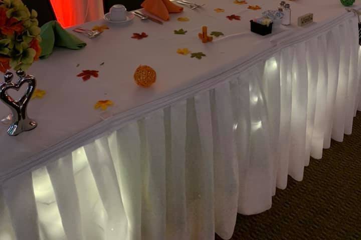Headtable with lighting