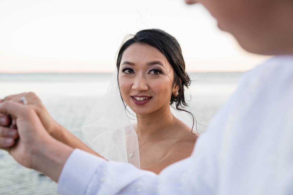 Bride at the beach