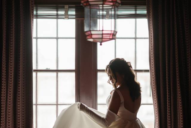 Bride thinking about the day