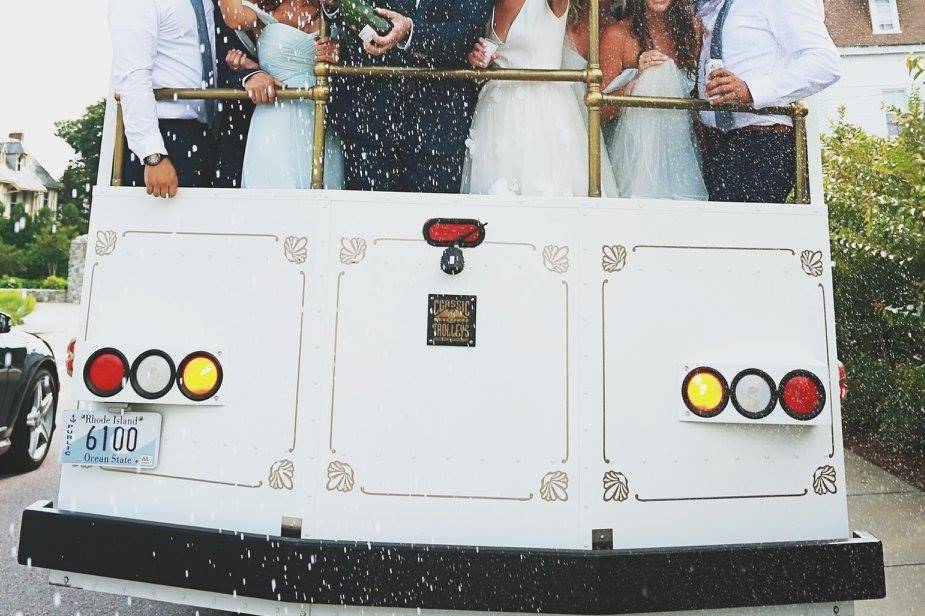 Wedding party in the tram