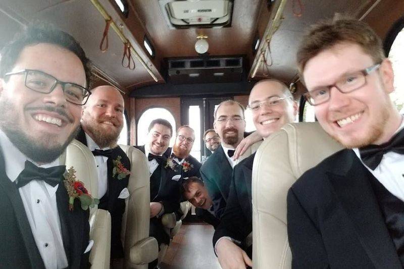 Groomsmen and the groom