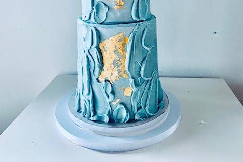 Buttercream and gold leaf