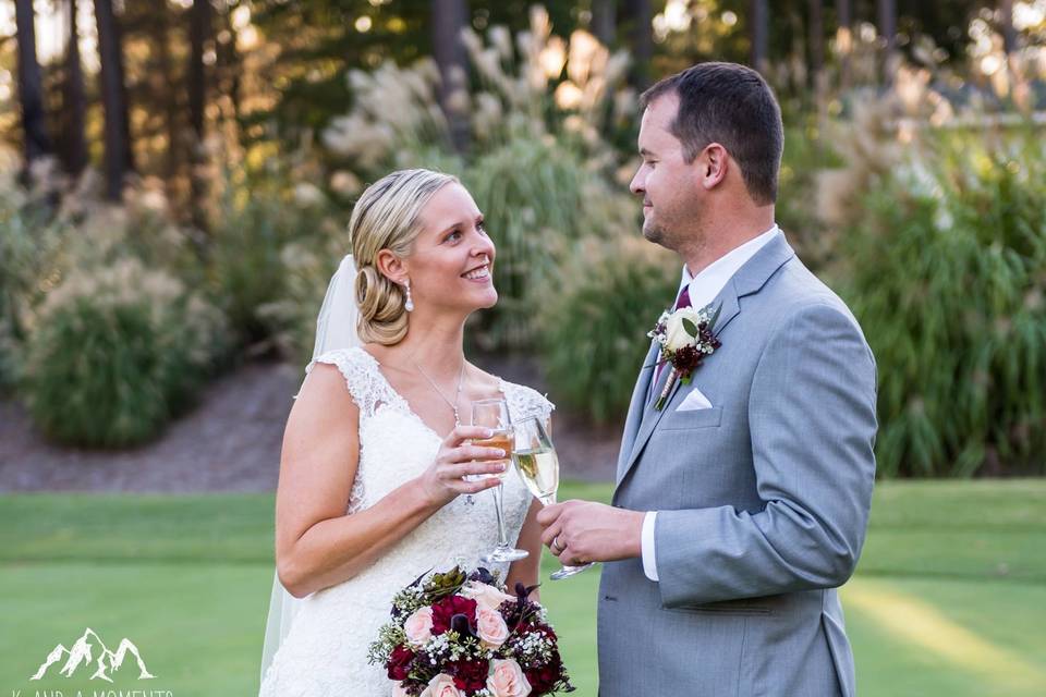 Couple's wine toast