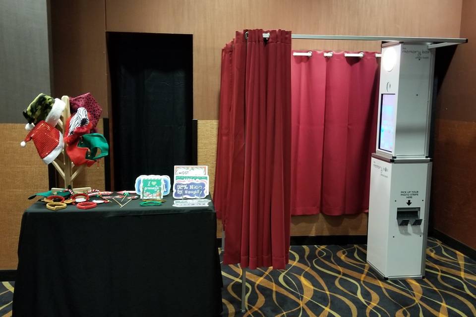 Tower Booth w/red curtains