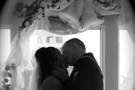 A naval husband and wife before deployment.