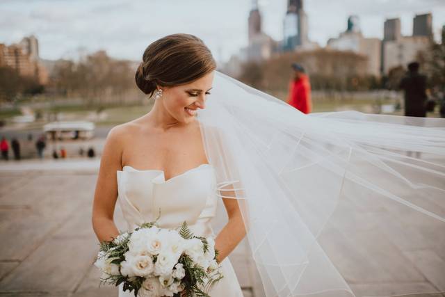The bride in her veil