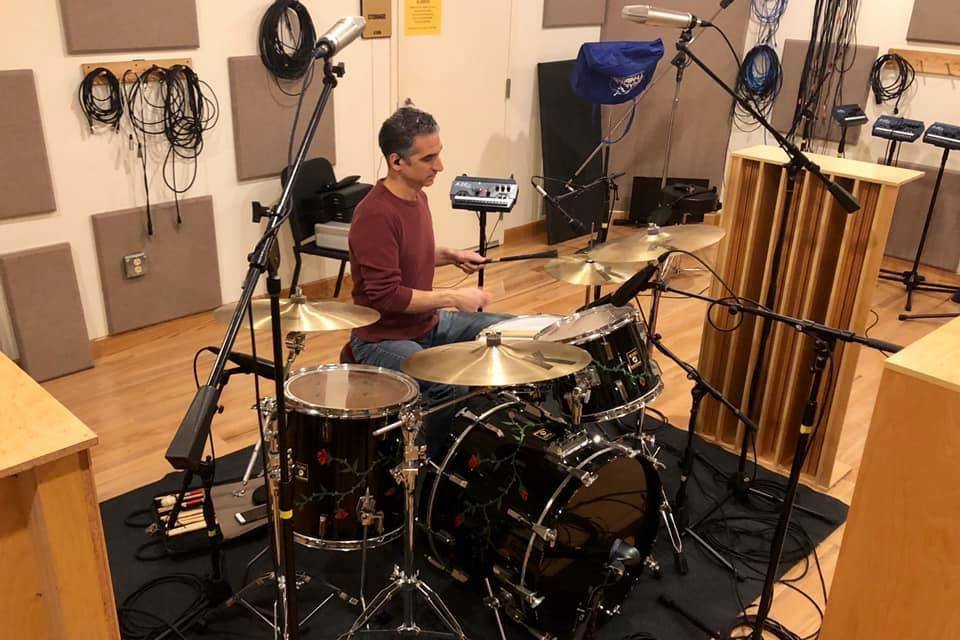 John tracking drums
