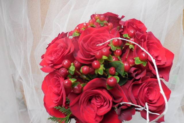 Christmas bouquet with white branches