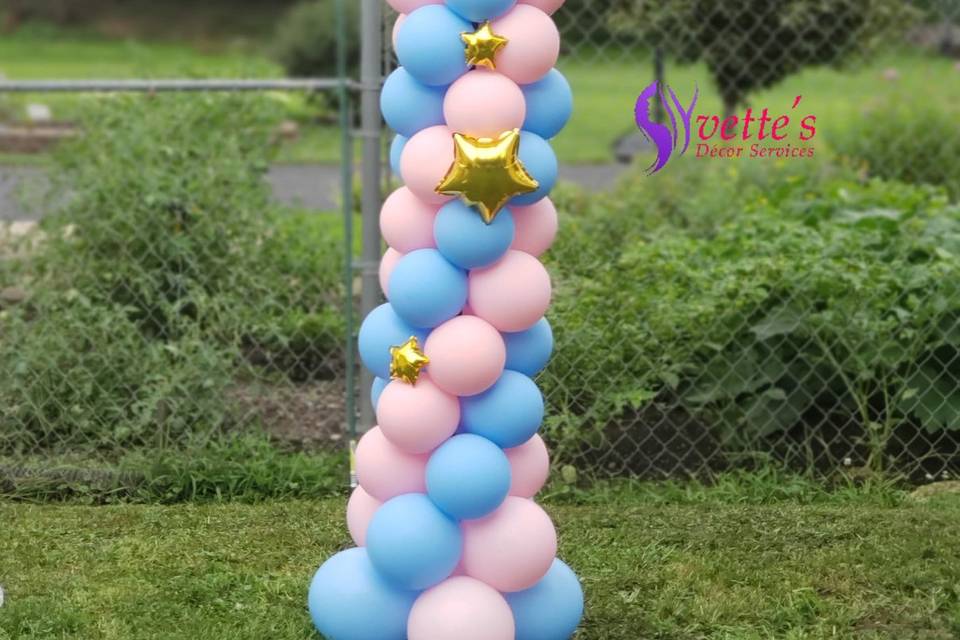 Gender reveal balloon arch