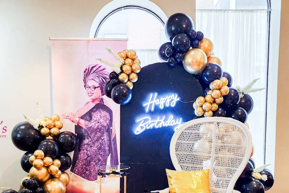 Backdrop & balloon 50th birthd