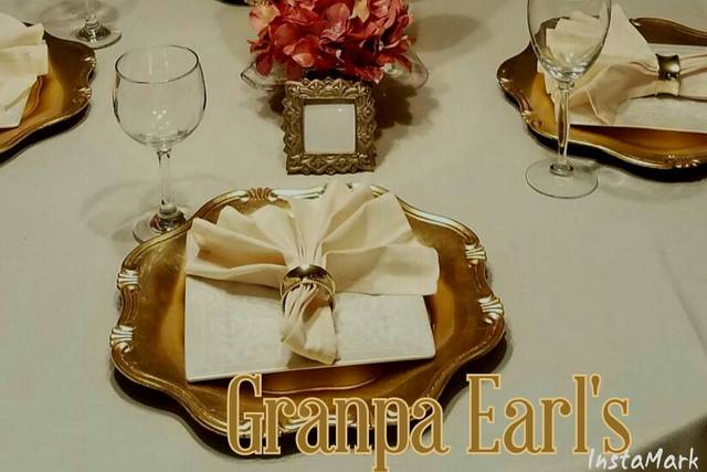 Table setup with centerpiece