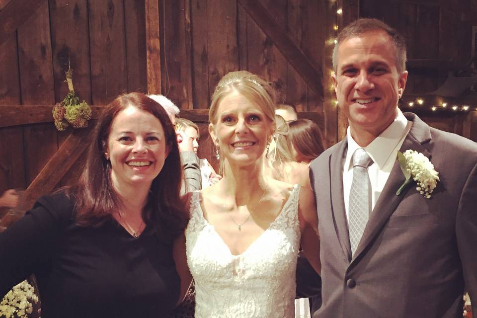 Newlyweds with the minister