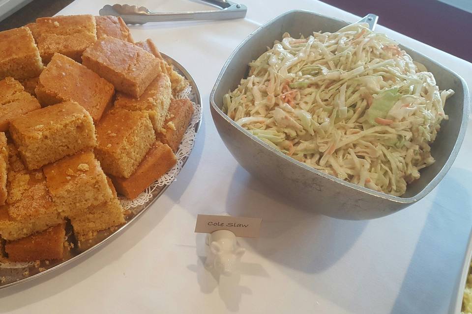 Cornbread and Coleslaw bring a taste of familiar family gatherings to any wedding.