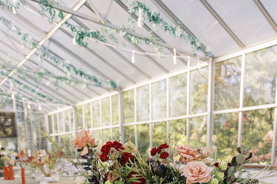 Cascading florals head table